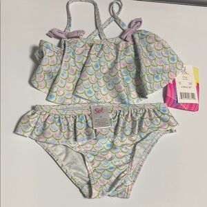 Sol Kids Swim Bikini Set - Pastel Scallop Design
